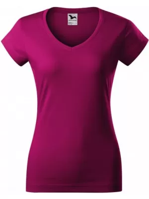 Damen-T-Shirt MALFINI FIT V-NECK 162 FUCHSIAROT