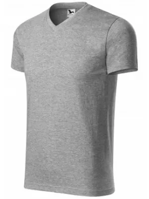 Herren-T-Shirt MALFINI HEAVY V-NECK 111 DUNKELGRAUE HIGHLIGHTS