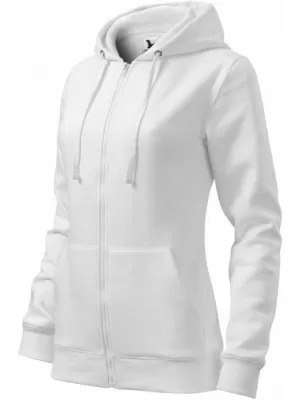 Damen-Sweatshirt MALFINI TRENDY ZIPPER 411 WEIß