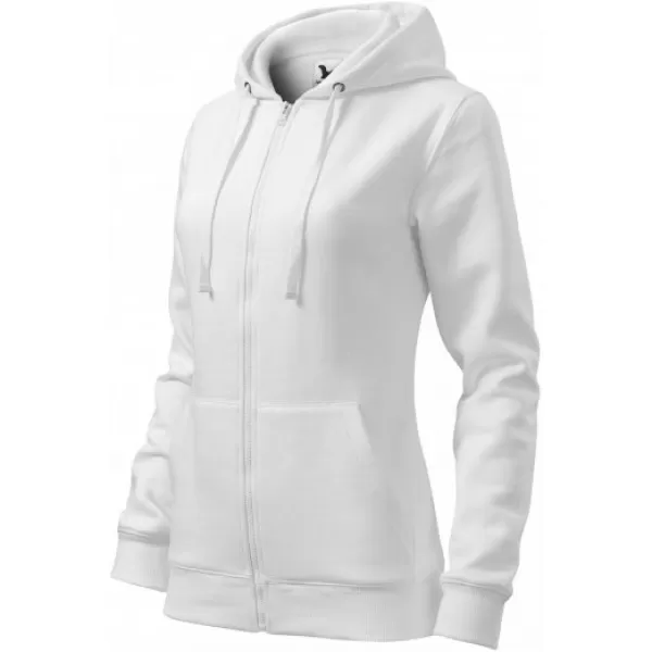  Damen-Sweatshirt MALFINI TRENDY ZIPPER 411 WEIß 