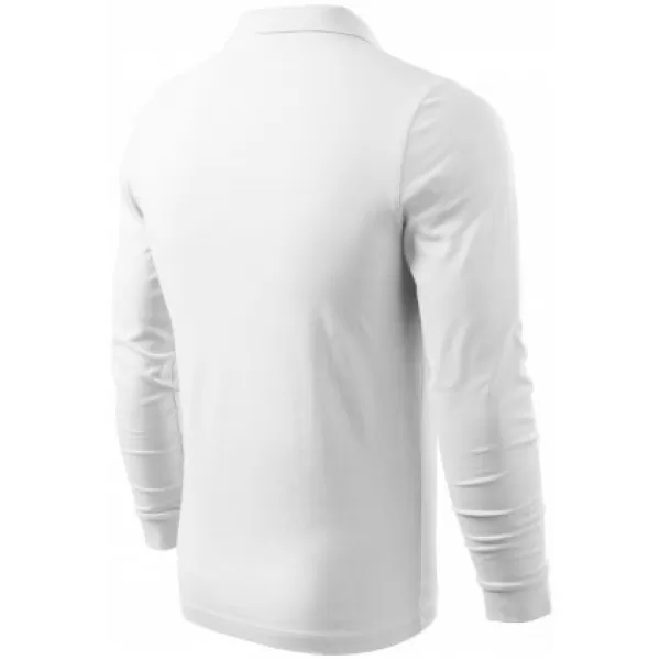  Herren-T-Shirt mit langen Ärmeln und Kragen MALFINI SINGLE J. LS 211 WEIß 