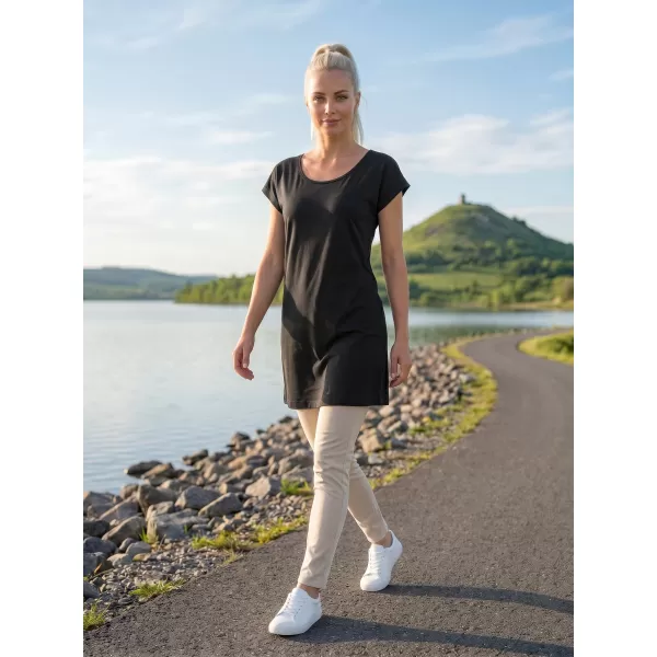  Langes T-Shirt für Damen MALFINI LOVE 123 SCHWARZ 