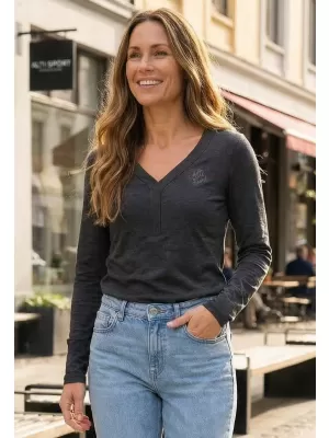 Damen-T-Shirt ALTISPORT HODEIA LTSS695 DUNKELGRAU
