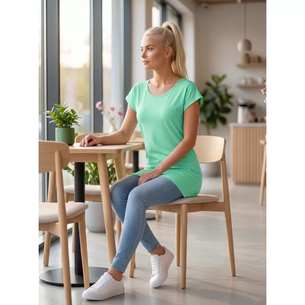  Langes T-Shirt für Damen MALFINI LOVE 123 MINZE 