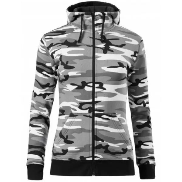  Damen-Sweatshirt MALFINI CAMO ZIPPER C20 TARNGRAU 