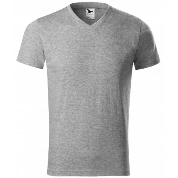  Herren-T-Shirt MALFINI HEAVY V-NECK 111 DUNKELGRAUE HIGHLIGHTS 