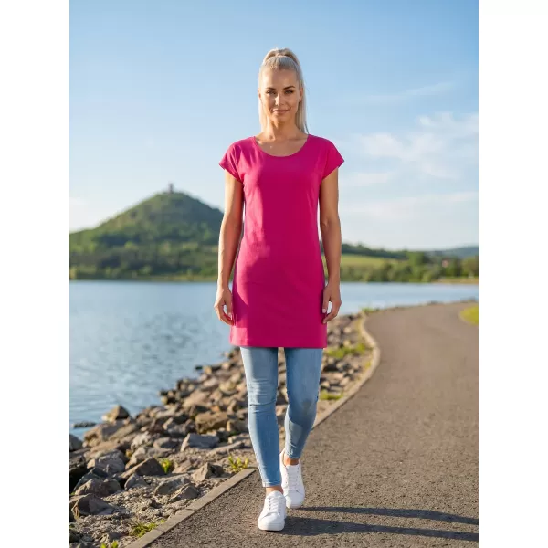  Langes T-Shirt für Damen MALFINI LOVE 123 MAGENTA 