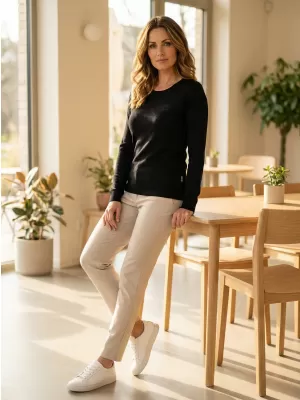 Damenpullover ALTISPORT TAMIRA LPLS092 SCHWARZ