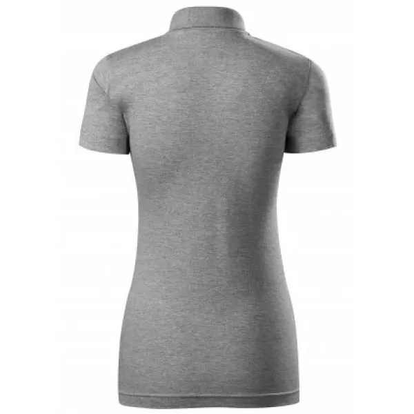  Damen-T-Shirt mit Kragen MALFINI SINGLE J. 223 DUNKELGRAUE HIGHLIGHTS 