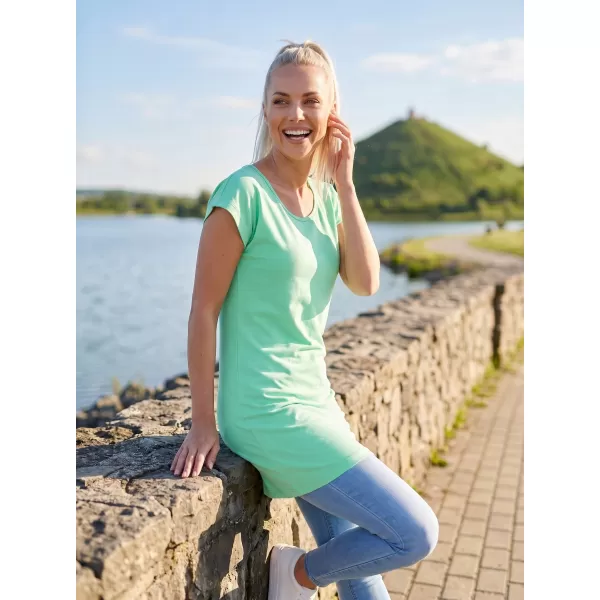  Langes T-Shirt für Damen MALFINI LOVE 123 MINZE 