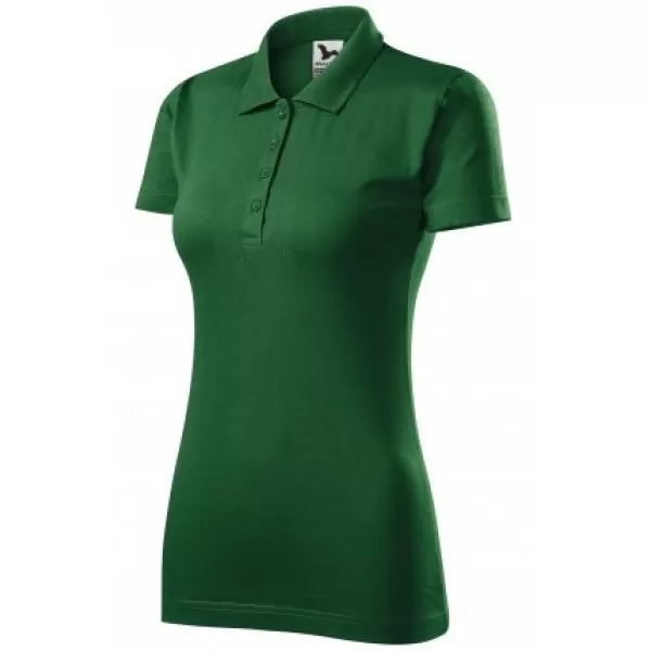  Damen-T-Shirt mit Kragen MALFINI SINGLE J. 223 FLASCHENGRÜN 