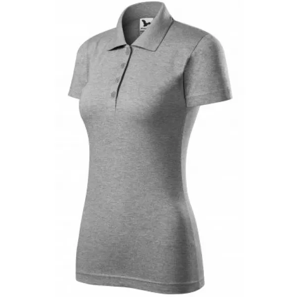  Damen-T-Shirt mit Kragen MALFINI SINGLE J. 223 DUNKELGRAUE HIGHLIGHTS 