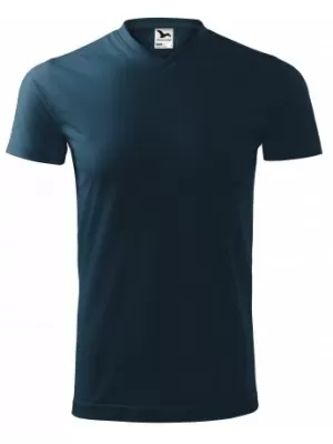 Herren-T-Shirt MALFINI HEAVY V-NECK 111 MARINEBLAU