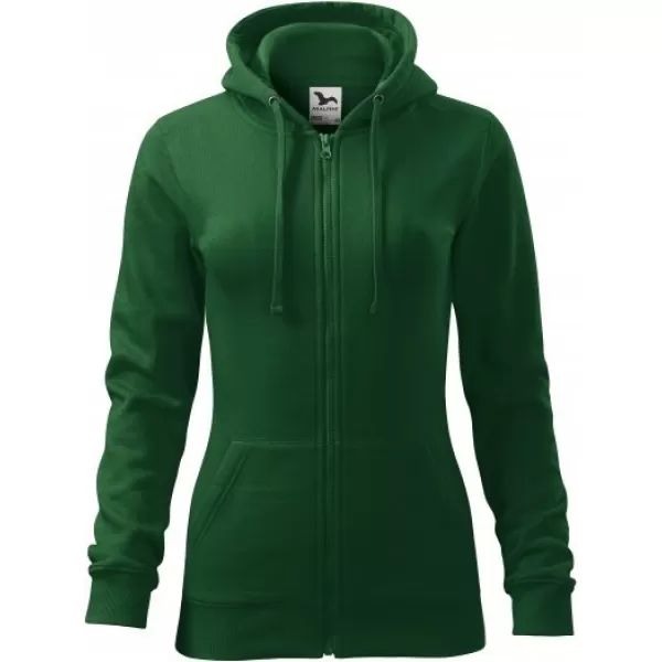  Damen-Sweatshirt MALFINI TRENDY ZIPPER 411 FLASCHENGRÜN 