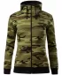 Damen-Sweatshirt MALFINI CAMO ZIPPER C20 TARNGRÜN