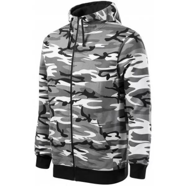  Herren-Sweatshirt MALFINI CAMO ZIPPER C19 TARNGRAU 