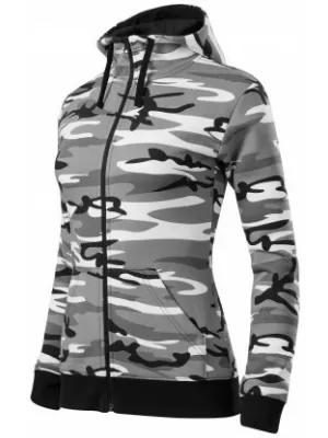 Damen-Sweatshirt MALFINI CAMO ZIPPER C20 TARNGRAU
