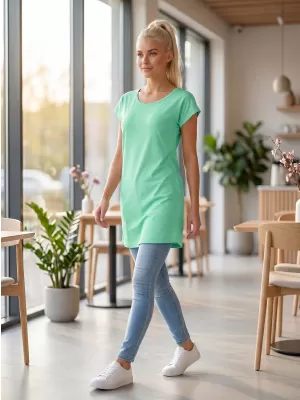 Langes T-Shirt für Damen MALFINI LOVE 123 MINZE