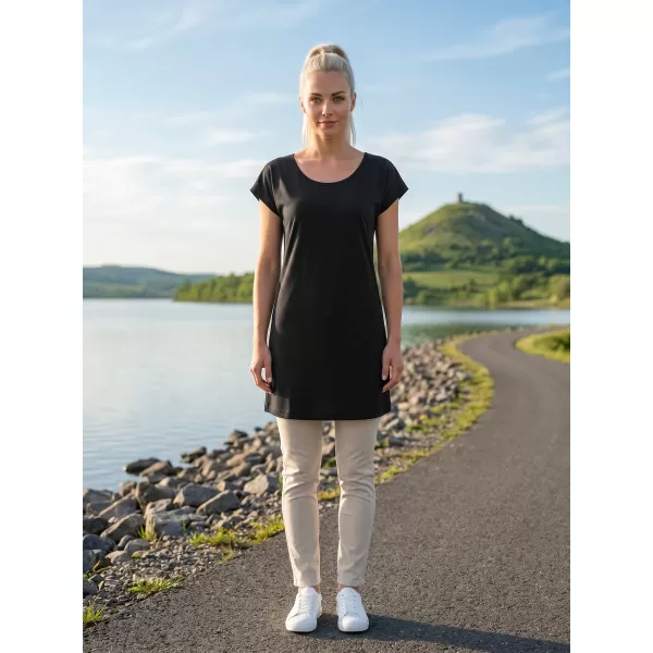  Langes T-Shirt für Damen MALFINI LOVE 123 SCHWARZ 