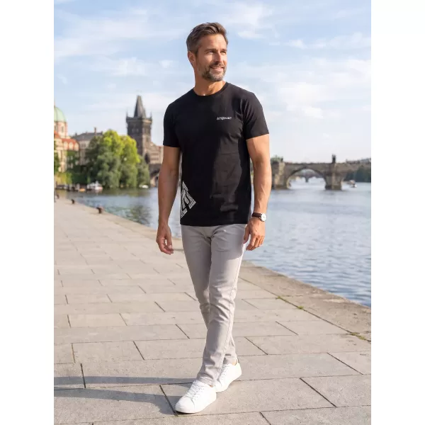  Herren-T-Shirt ALTISPORT ALM013129 SCHWARZ UND WEIß 