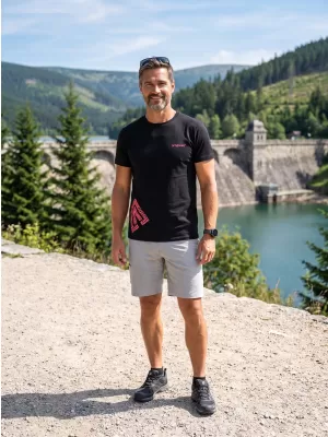 Herren-T-Shirt ALTISPORT ALM013129 SCHWARZ UND ROT