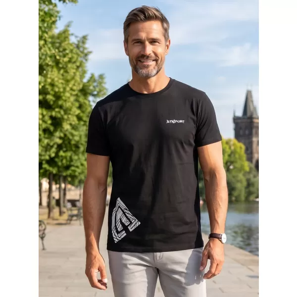  Herren-T-Shirt ALTISPORT ALM013129 SCHWARZ UND WEIß 