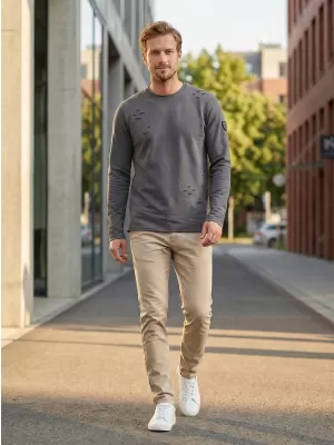 Herren-Sweatshirt KIXMI KARMELO DUNKELGRAU