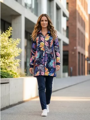 Erweitertes Damen-Sweatshirt KIXMI KORTNEY DUNKELBLAU
