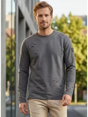 Herren-Sweatshirt KIXMI KARMELO DUNKELGRAU