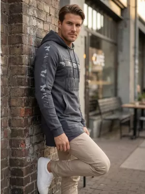 Erweitertes Herren-Sweatshirt KIXMI KENDEL DUNKELGRAU