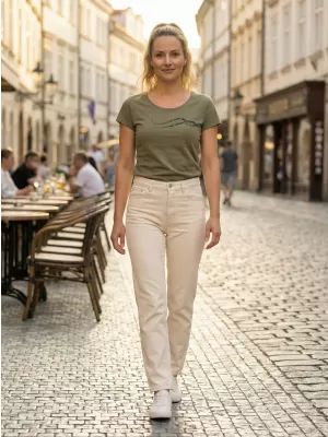 Dámské triko ALTISPORT CARRYOVER ALW001F61 KHAKI/ČERNÁ