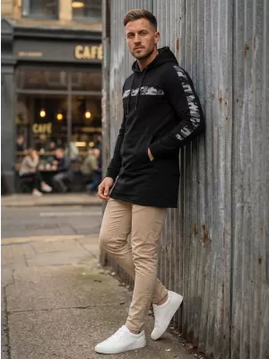 Erweitertes Herren-Sweatshirt KIXMI KENNY SCHWARZ