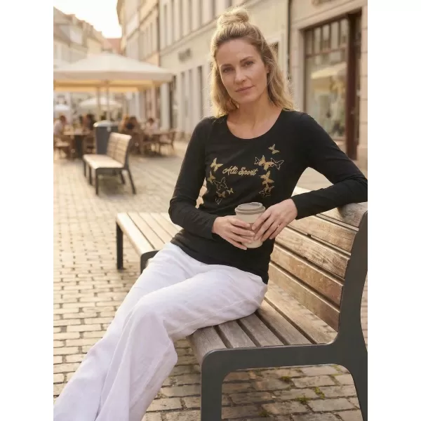  Damen-T-Shirt ALTISPORT ALW011169 SCHWARZ UND GOLD 