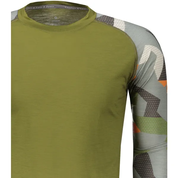  Thermoshirt für Herren SENSOR MERINO IMPRESS 19200021 SAFARI/CAMO 