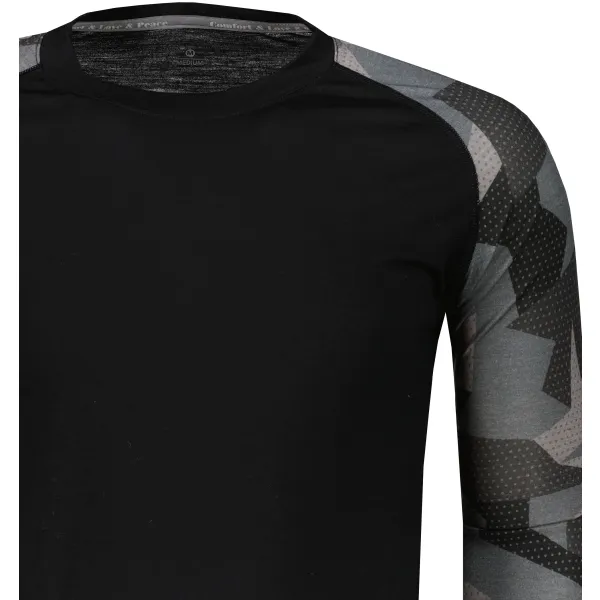  Thermoshirt für Herren SENSOR MERINO IMPRESS 19200020 SCHWARZ/CAMO 
