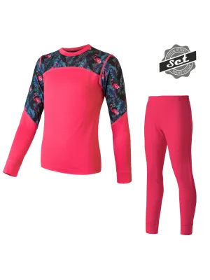 Thermoset für Kinder SENSOR MERINO IMPRESS 20200014 MAGENTA/BLUMEN