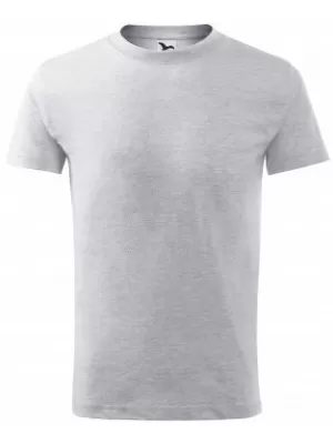 Kinder-T-Shirt MALFINI CLASSIC NEW 135 HELLGRAUE AKZENTE