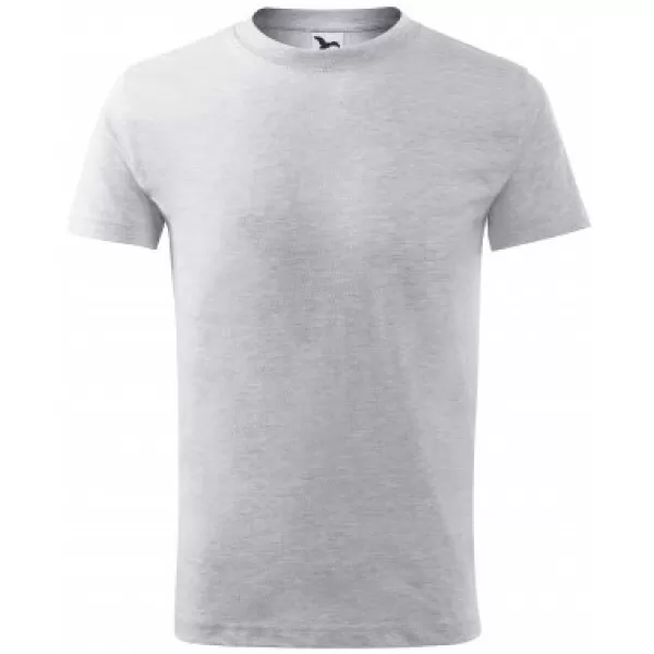  Kinder-T-Shirt MALFINI CLASSIC NEW 135 HELLGRAUE AKZENTE 