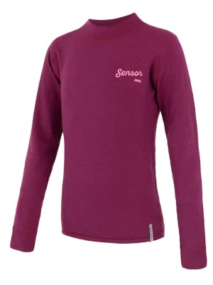 Thermo-T-Shirt für Kinder SENSOR MERINO DOUBLE FACE LOGO 20200021 LILA