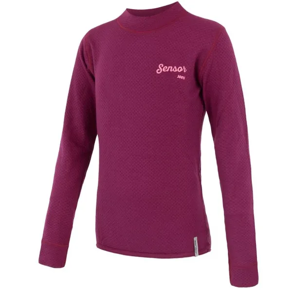  Thermo-T-Shirt für Kinder SENSOR MERINO DOUBLE FACE LOGO 20200021 LILA 