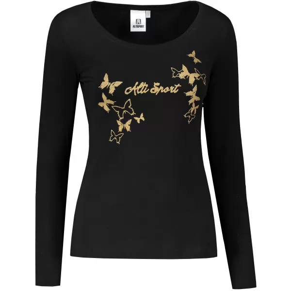  Damen-T-Shirt ALTISPORT ALW011169 SCHWARZ UND GOLD 