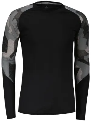 Thermoshirt für Herren SENSOR MERINO IMPRESS 19200020 SCHWARZ/CAMO