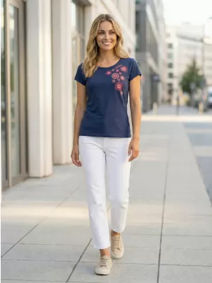 Damen-T-Shirt ALTISPORT ALW053122 MITTERNACHTSBLAU/ROSA