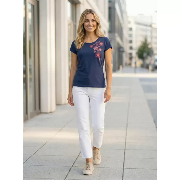  Damen-T-Shirt ALTISPORT ALW053122 MITTERNACHTSBLAU/ROSA 
