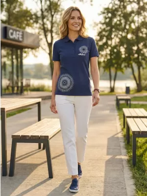 Damen-T-Shirt mit Kragen ALTISPORT ALW024210 MITTERNACHTSBLAU