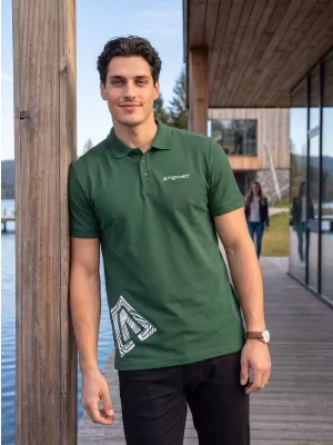 Herren-T-Shirt mit Kragen ALTISPORT ALM013203 FLASCHENGRÜN