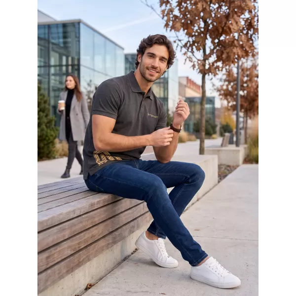  Herren-T-Shirt mit Kragen ALTISPORT ALM013203 ANTHRAZIT-HIGHLIGHT 
