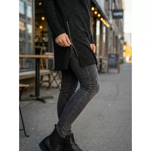  Erweitertes Damen-Sweatshirt KIXMI LUCKY SCHWARZ 