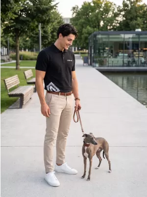 Herren-T-Shirt mit Kragen ALTISPORT ALM013203 SCHWARZ UND WEIß