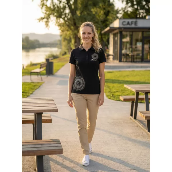  Damen-T-Shirt mit Kragen ALTISPORT ALW024210 NAVY BLAU 